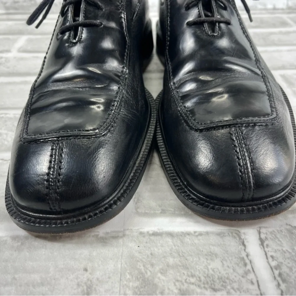 San Remo Made in Italy Black Leather Men's 10.5 Oxford Dress Shoes